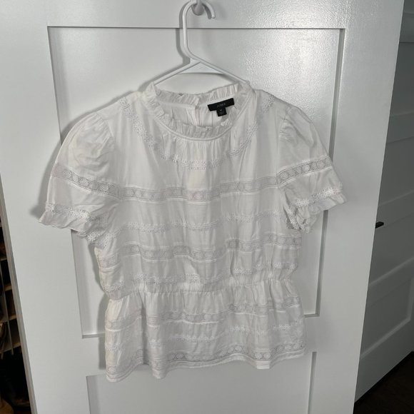J Crew Puff Sleeve Shirt - Size Medium - Picture 3 of 6